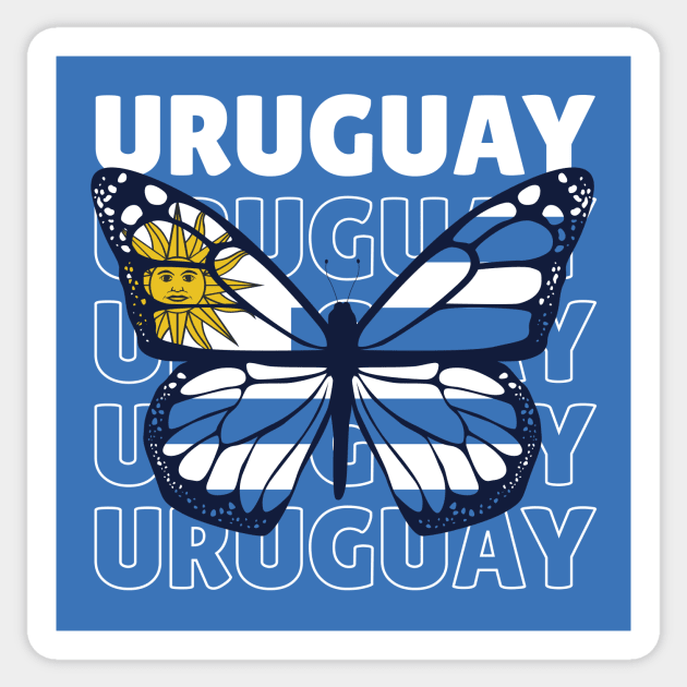 Uruguay Flag Butterfly // Uruguayan Pride Sticker by SLAG_Creative